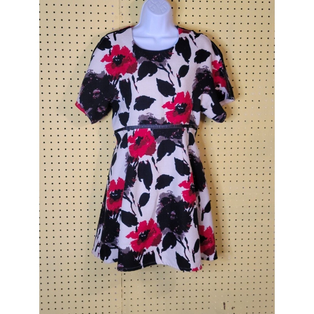 Ark & Co. Red and Black Lined Midi Dress
